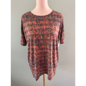 Women's LuLaRoe Irma Top XXS Gray Multi-color